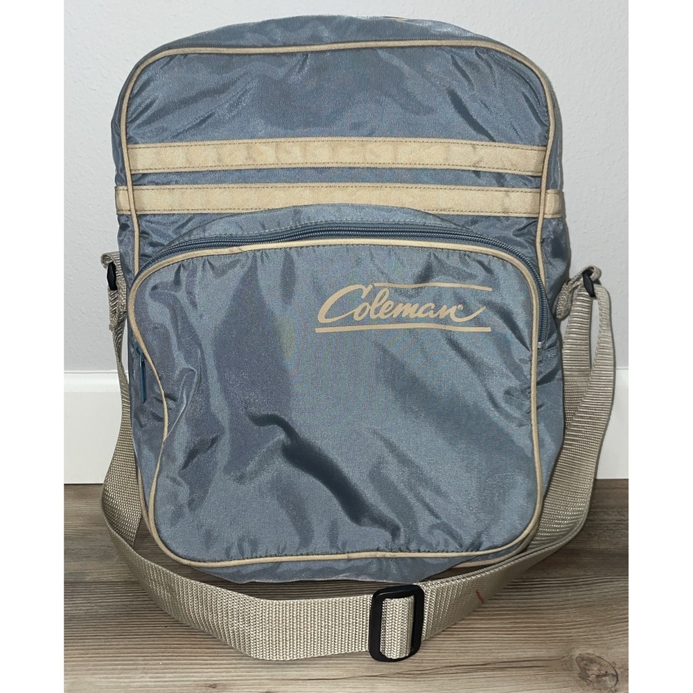 Vintage Coleman Tan Blue Soft Sided‎ Insulated Cooler